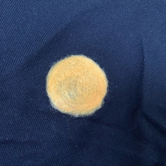 BLACK POLKA DOTS EMBROIDERED SWEATER WOMEN SIZE L - Picture 3 of 13